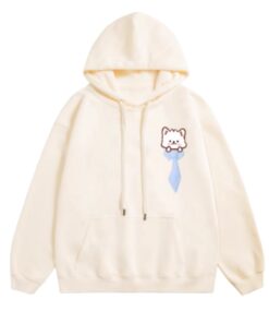 Preppy Style Cute Dog Hoodie With A Tie