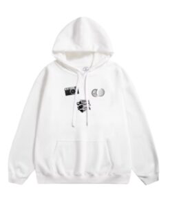 Vintage Print White Hoodie