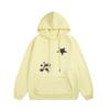 Yellow Hoodie with Polka Dot and Star Print
