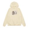 Apricot Hoodie with Cat Print