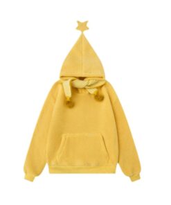 Yellow Hoodie with Scarf and Sherpa Lining